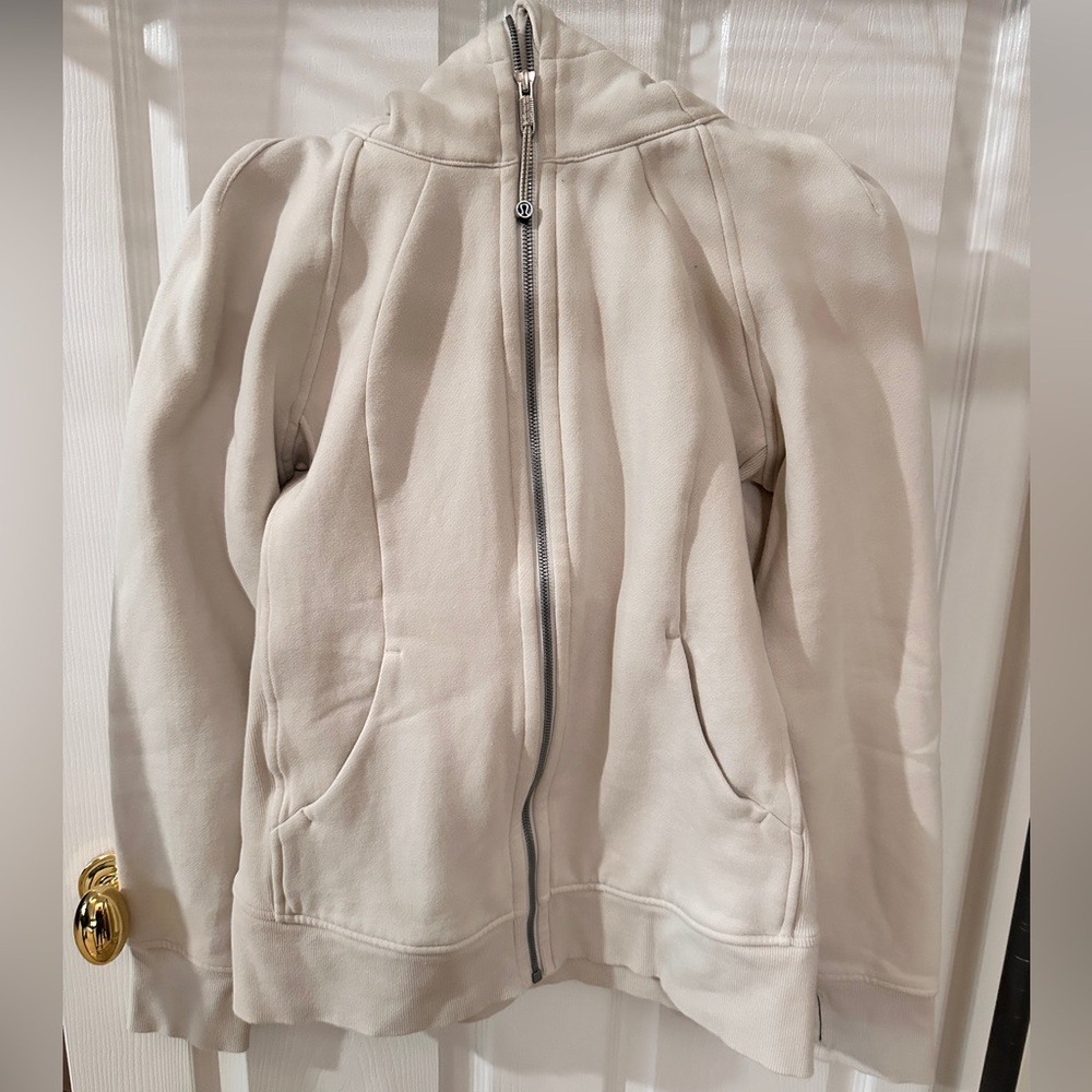 Women’s lululemon scuba full zip hoodie size 10. Color is bone